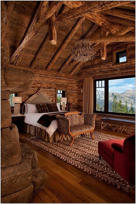 Луксозен сред планинските склонове: дървена къща в селски стил