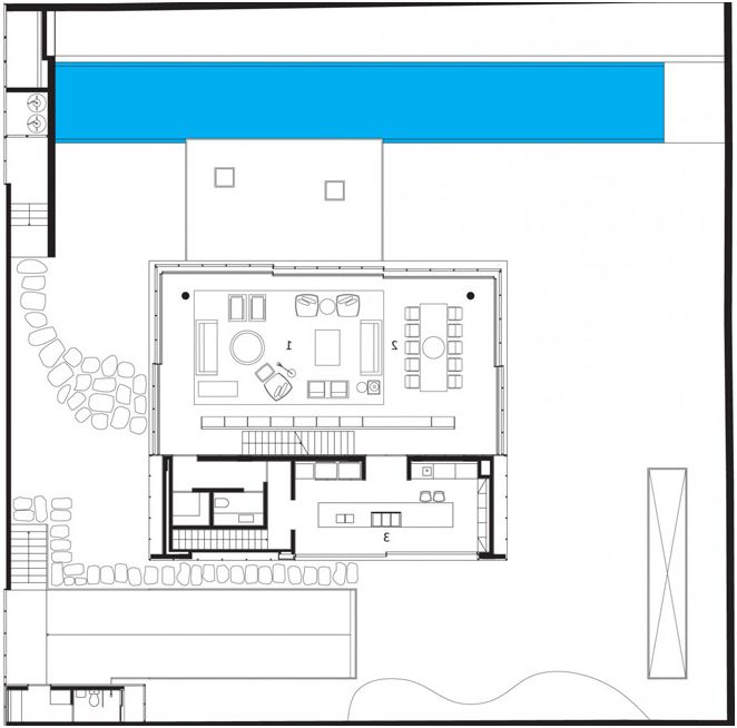 Дизайн на една голяма къща с отворено пространство на приземния етаж