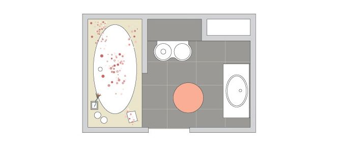 Интериорен дизайн малка баня