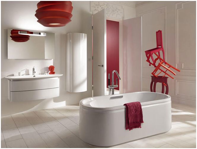 Дизайн червена баня