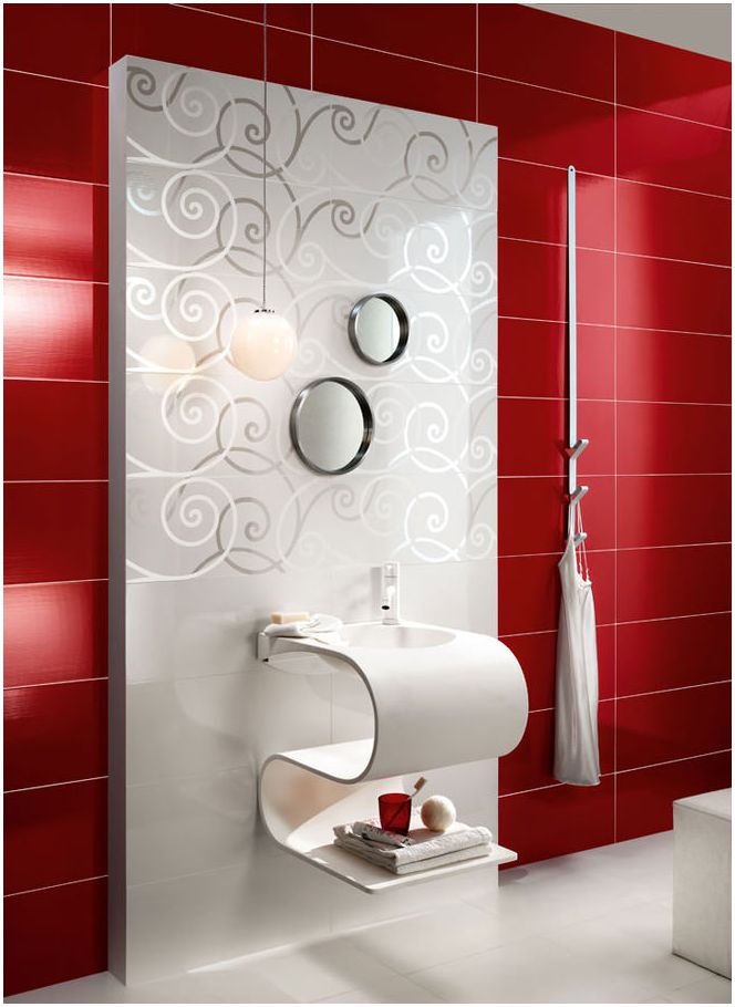 Дизайн червена баня