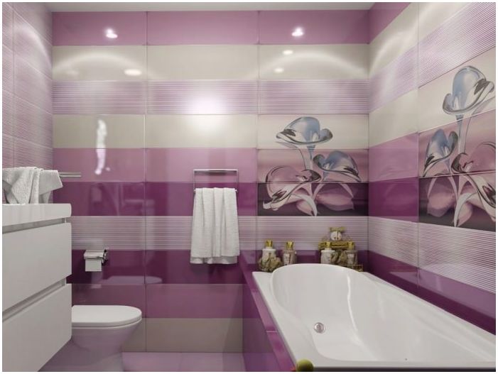 Дизайн баня лилаво стая: функции, снимки