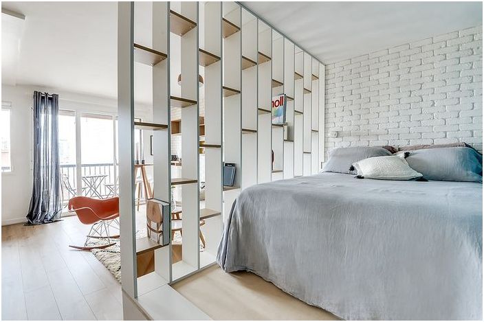 В малкия апартамент, който не е в близост: 25 квадратни метра от стилен дизайн в Parizhef