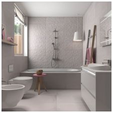 Баня дизайн сиви плочки от стаята: стилове, комбинации, мебели