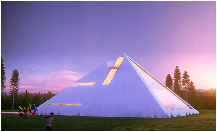 Почувствайте се като фараон: футуристична концепция пирамида къща