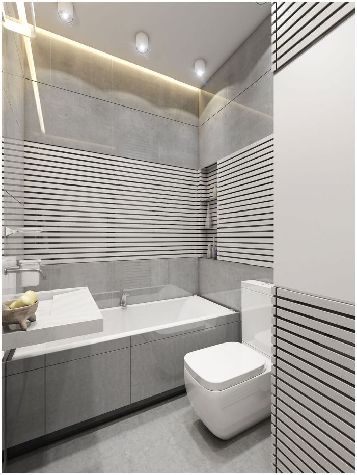 Баня дизайн сиви плочки от стаята: стилове, комбинации, мебели