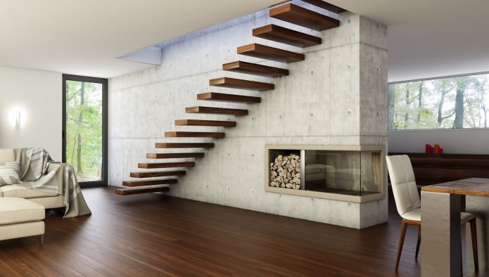 Опции и характеристики на дизайна на стълби в частна къща