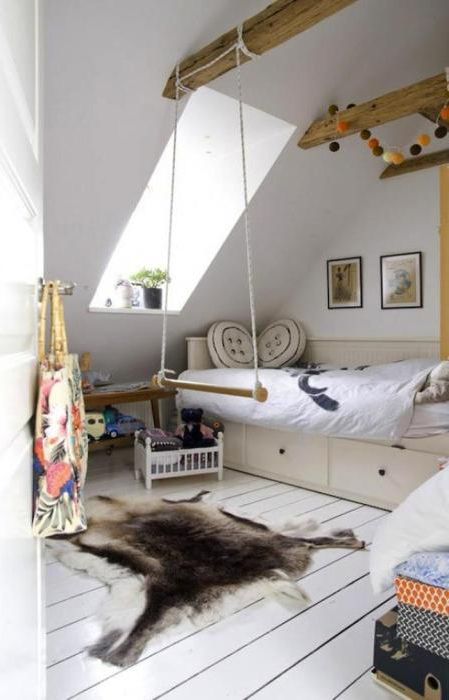 17 идеи за дизайн на стаи с висящи люлки, от които ще дойдат да зарадва деца и възрастни