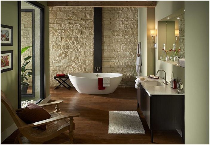 30 зашеметяващи бани с каменни стени, за да задоволят всеки вкус