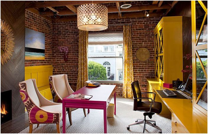 30 луксозни декорация идеи домашен офис с камина