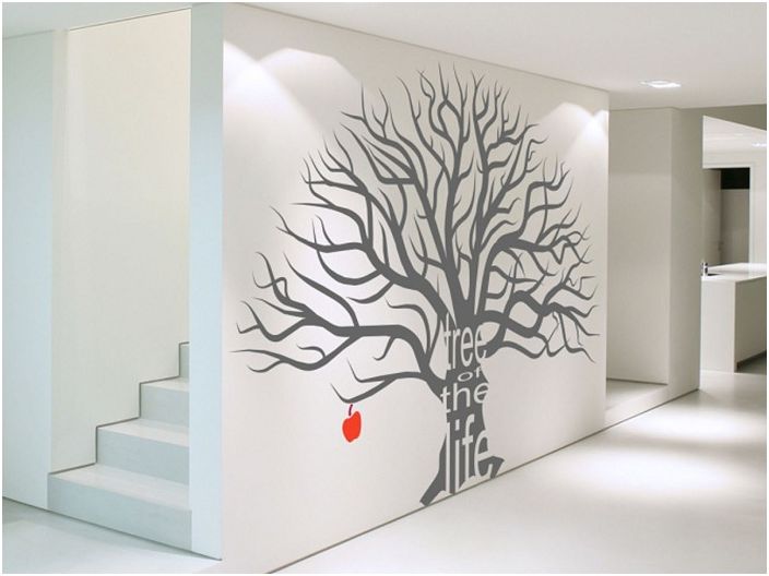 Дърво на стена: 19 интересни идеи за интериорен дизайн