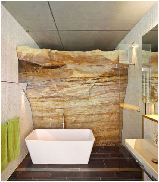 Естествените материали в интериора: оригиналния интериор в банята