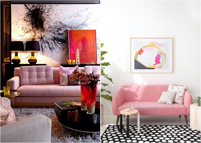 Неочакваното решение: розов дивана в хола