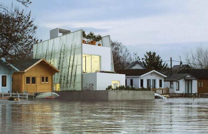Плаваща къща, като спасение от сезонната наводнения