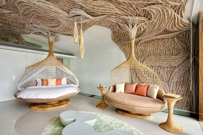 Луксозен хотелски комплекс с вътрешен от бамбук възли