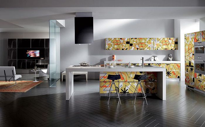 събиране Silkscreen Crystal: поразителен дизайн на кухня и всекидневна комплекти стая