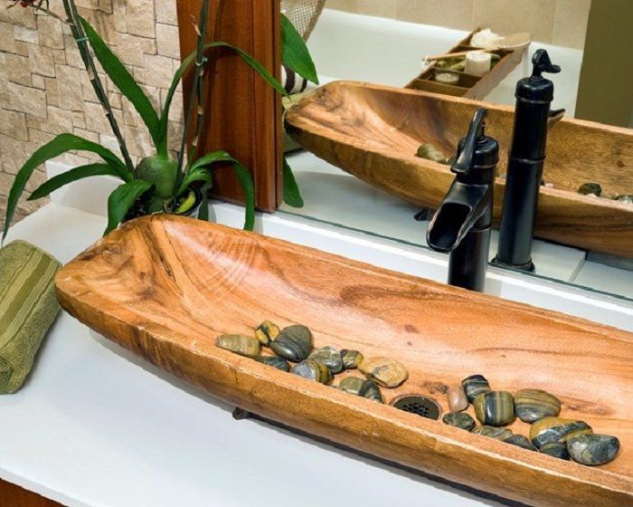 Дървен корпус, който ще създаде невероятен интериор в банята