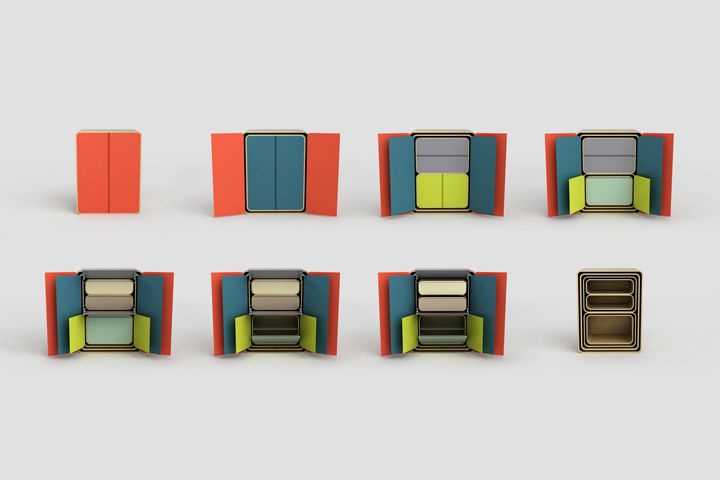 Практическото модулни мебели: интересни вградени шкафове «Matrioshka» от Саша Митрович