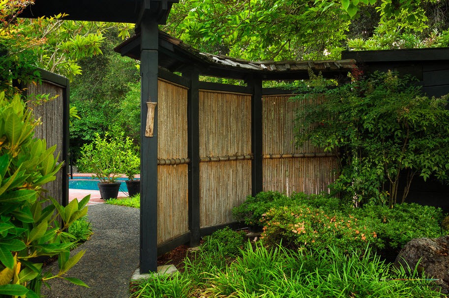 Къщи в японски стил екстериор и дизайн площ, градина и двор в снимката